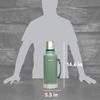 Stanley Heritage Classic Vacuum Bottle with Handle 2.0 qt | Wide Mouth with Leakproof Cup Lid | Keep Drinks Hot Cold for Travel | Insulated Stainless Steel Thermal Bottle | BPA-Free | Hammertone Green view 3