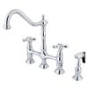 Kingston Brass KS1271AXBS Heritage Kitchen Faucet with Brass Sprayer, 8-3/4-Inch, Polished Chrome view 1
