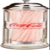 Tablecraft Coca-Cola Glass Straw Dispenser with Metal Lid, Small view 1