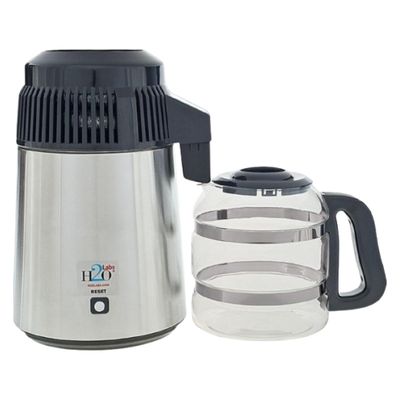 H2o Labs Best-in-Class Countertop Water Distiller - Stainless Steel Home Water Distiller with 1 Gallon Glass Carafe - Porcelain Nozzle Insert & Optimal Heating Element for Pure Distilled Water - 300SS