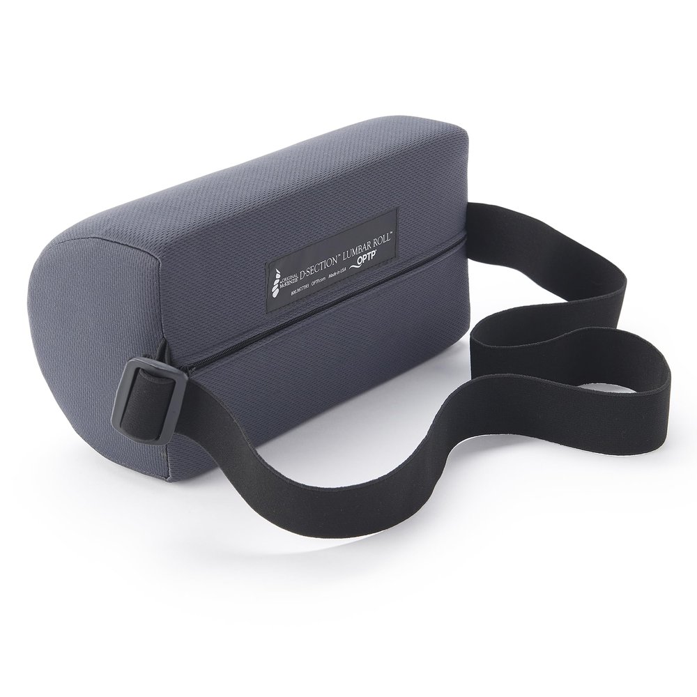 OPTP The Original McKenzie D-Section Lumbar Roll USA-Made Low Back Lumbar Support Pillow for Office, Back Pillow for Car and Travel. The Preferred Lumbar Pillow of Physical Therapists.