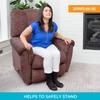 Stander Recliner Risers, Non-Slip Chair Lifters for Adults, Seniors, and Elderly, Low Profile Seat Raiser for Sitting and Standing Assistance, Compatible with Wooden Base Recliners, Set of 4, Brown view 2