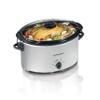 Hamilton Beach 7-Quart Portable Slow Cooker Serves 8+, Dishwasher Safe Crock, Lid Latch Strap for Travel, Brushed Silver view 1