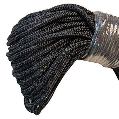 Black Double Braid Polyester Rope 5/16 Inch by 200 Feet