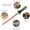 Smiths 3001 10 Oval Diamond Sharpening Steel Rod  Grey  Oval Design  Rubber Grip Handle  Plastic Sharpening Tip view 3