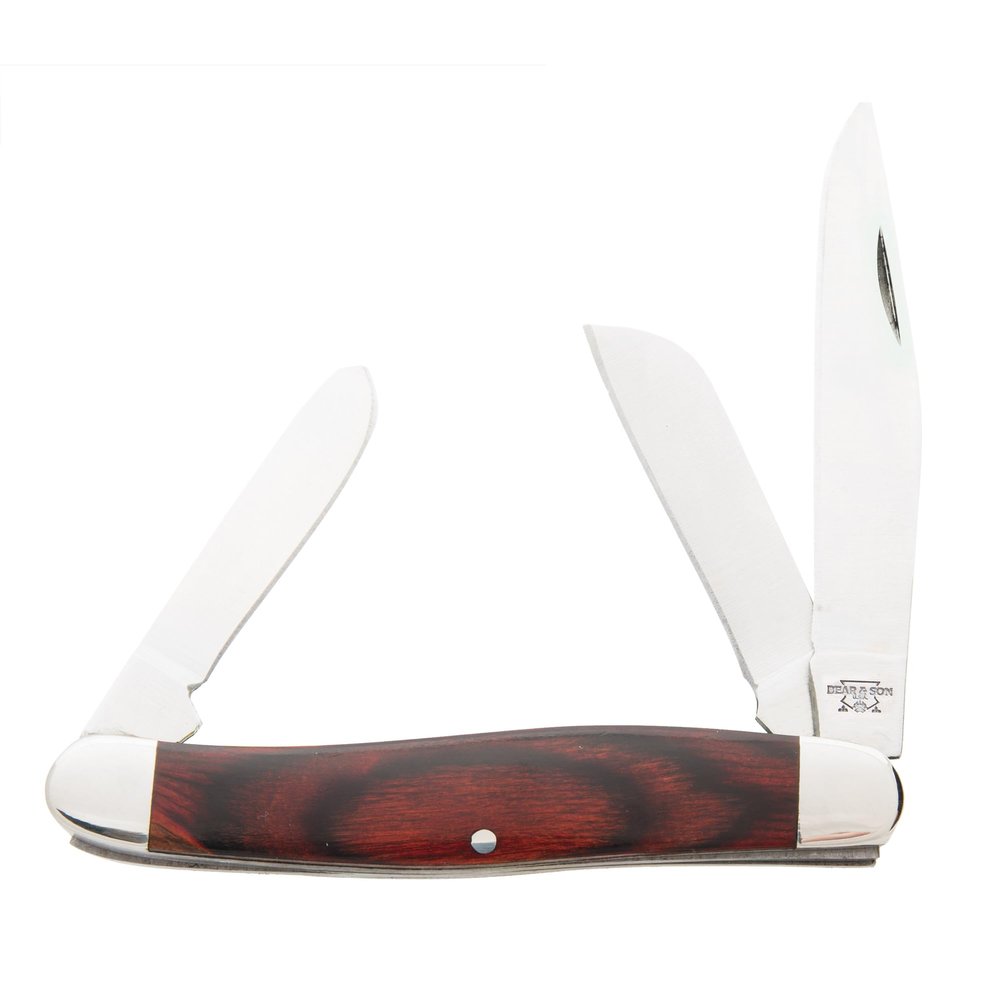 Bear & Son - MANUAL - 2.875" - Clip Point, Pen, Sheepfoot - 440 Stainless Steel - Rosewood - Nickel-Silver Bolsters - 247R