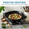 Aroma Housewares AEW-306 Electric Wok with Tempered Glass Lid Easy Clean Nonstick, Cooking Chopsticks, Tempura and Steaming Racks, Professional Model, Black view 3