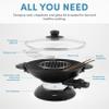 Aroma Housewares AEW-306 Electric Wok with Tempered Glass Lid Easy Clean Nonstick, Cooking Chopsticks, Tempura and Steaming Racks, Professional Model, Black view 4