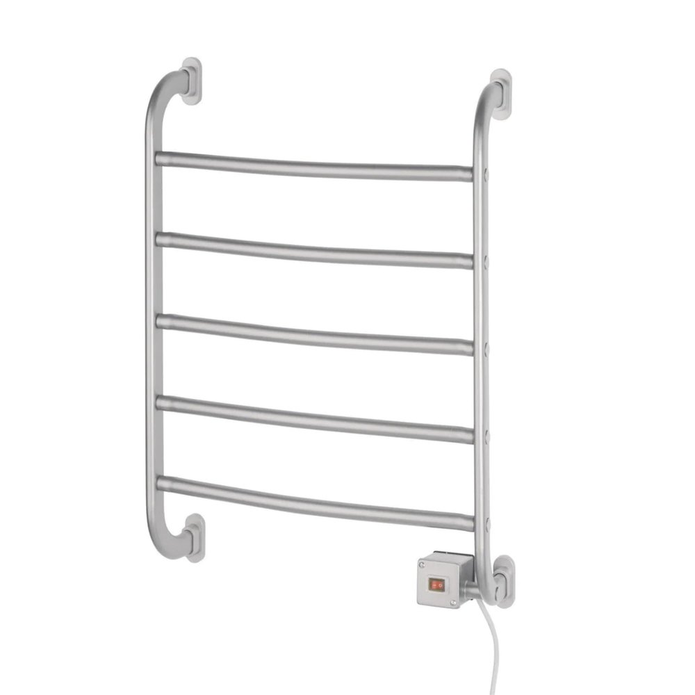 Warmrails Regent Towel Warmer - Wall Mounted Towel Warmer Rack for Drying Towels and Garments - 25.5-Inch Nickel Finish Frame with 5 Bars - Model HSRS