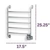 Warmrails Regent Towel Warmer - Wall Mounted Towel Warmer Rack for Drying Towels and Garments - 25.5-Inch Chrome Finish Frame with 5 Bars - Model HSRC view 2