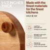 John Boos B Series Round Wooden Maple Cutting Board 12x12  1.5 Thick, 12-lb Non-Reversible Butcher Block with Wood Bun Feet & Edge-Grain view 3
