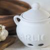 Fox Run Garlic Keeper and Storage, White Ceramic, 5.25" x 4.25" x 5.5" view 2