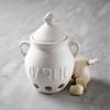 Fox Run Garlic Keeper and Storage, White Ceramic, 5.25" x 4.25" x 5.5" view 4
