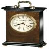 Howard Miller Berkley Table Clock - Roman Numerals Walnut Wood Finish Desk Clock- Vintage Mantel Clock with Brass Handle - Silent Quartz Movement Desk Clocks for Home, Office, Bedroom, Living Room view 1