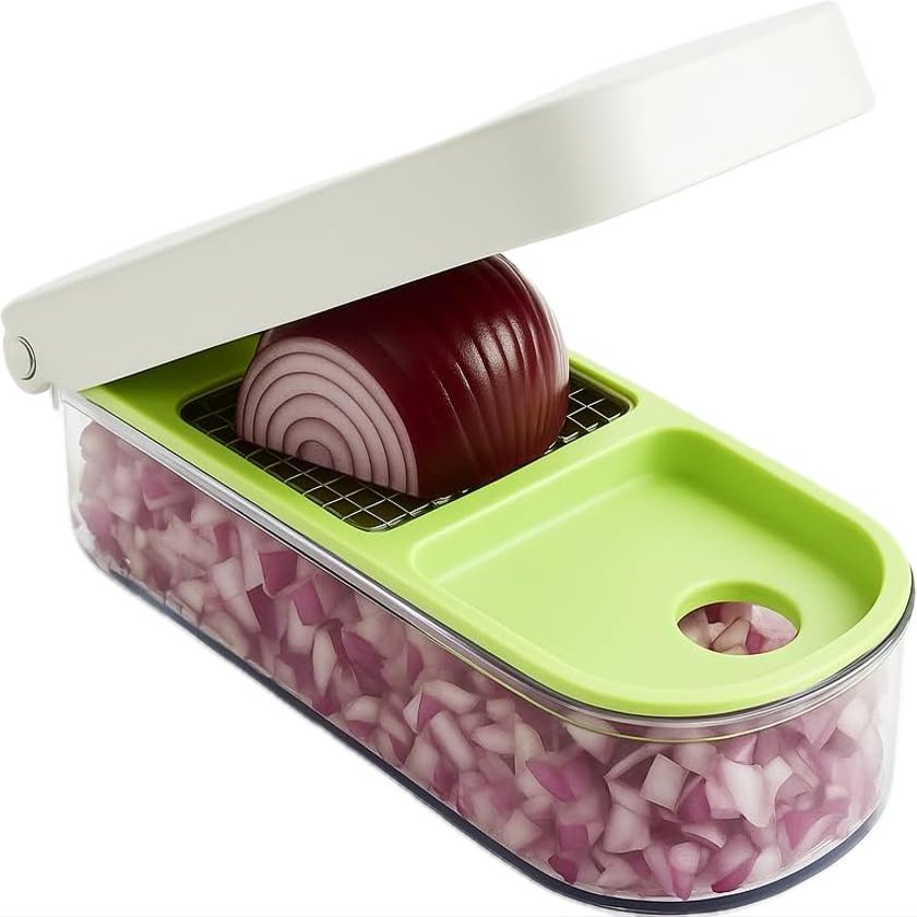Vidalia Chop Wizard, Vegetable and Fruit Chopper with 2 Cup Base, Stainless Steel Blades, Dishwasher Safe