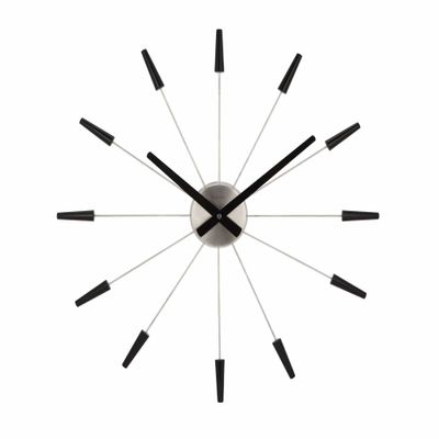 NeXtime Plug Inn Wall Clock, Silver/Black