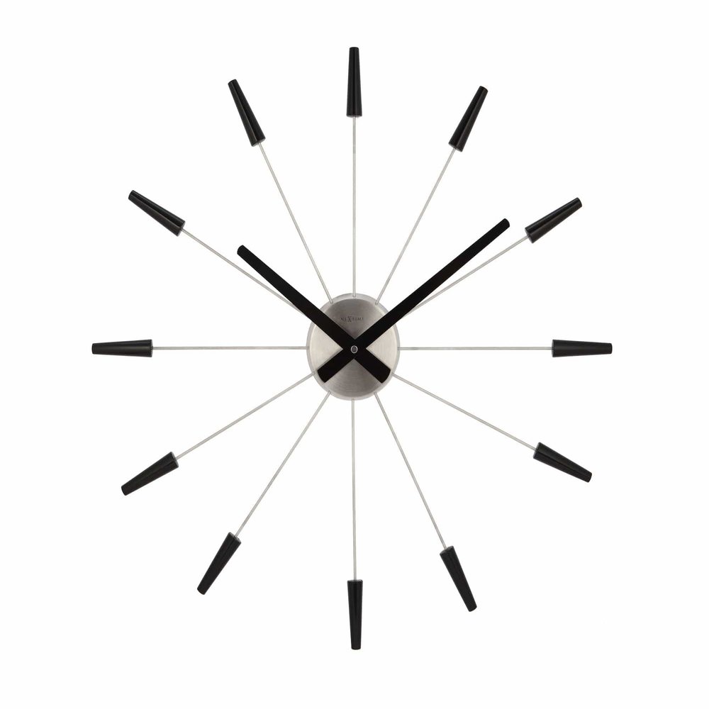 NeXtime Plug Inn Wall Clock, Silver/Black