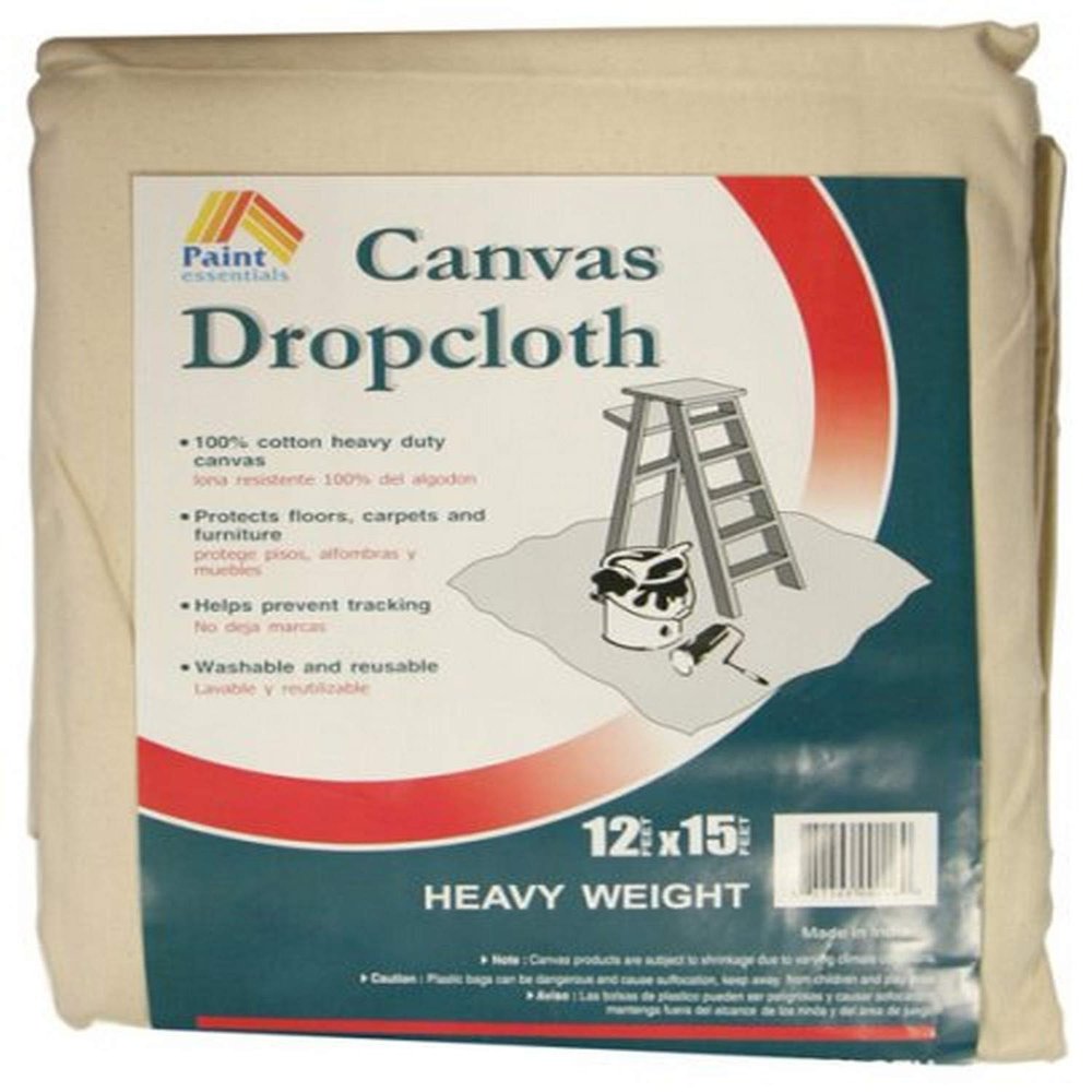 Paint Essentials 12-Feet x 15-Feet Canvas Drop Cloth HW1215