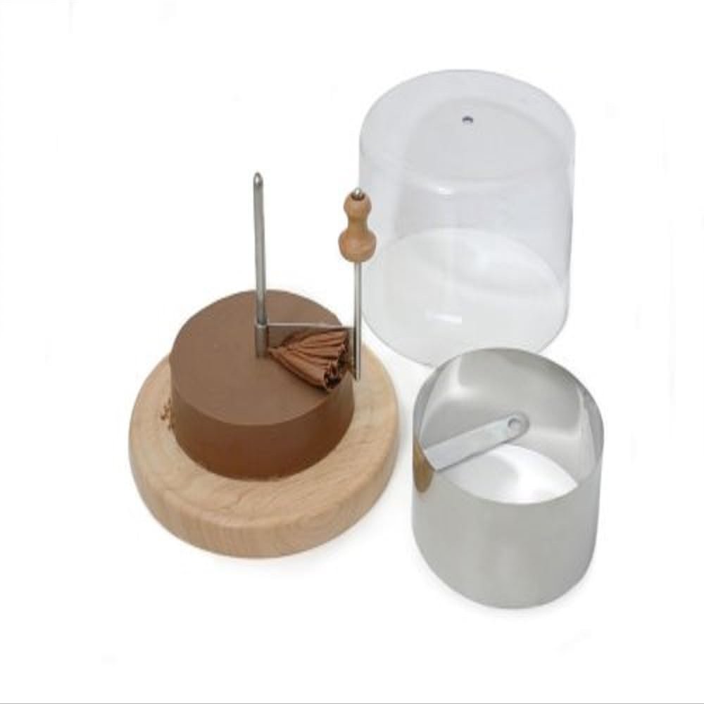 Swissmar Girouette Cheese & Chocolate Curler - Stainless Steel Blade & Wooden Base, Ideal for Tte de Moine Cheese, Includes Chocolate Ring Mold, Dome Cover, Gift Boxed for Easy Gifting