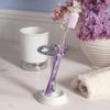 iDesign York Ceramic and Steel Divided Toothbrush Stand - 3.25" x 5", White/Chrome view 2