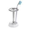 iDesign York Ceramic and Steel Divided Toothbrush Stand - 3.25" x 5", White/Chrome view 3