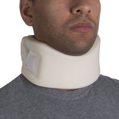 OTC Cervical Collar, Soft Contour Foam, Neck Support Brace, White Average 3" Depth, Universal