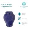Cobalt Marble Cremation Urn by Silverlight Urns, Blue Stone Funeral Urn- Vase Shaped with Lid, 10.25 Inches Tall view 3
