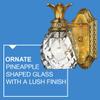 Hinkley Plantation Medium Three Light Bath Vanity - Pineapple Motif, 1-Light, Clear Optic Glass, Brass - Burnished Brass Finish view 3