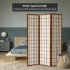Red Lantern 6 ft. Tall Window Pane Shoji Screen - Walnut - 3 Panels view 2