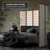 Red Lantern 6 ft. Tall Window Pane Shoji Screen - Walnut - 3 Panels view 3