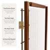 Red Lantern 6 ft. Tall Window Pane Shoji Screen - Walnut - 3 Panels view 4