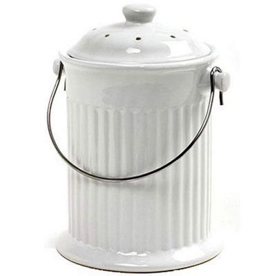Norpro, White , 1 Gallon Ceramic Compost Keeper, One Size