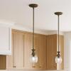 Hinkley Plantation Extra Small Single Pendant Light - Pineapple Design, Clear Optic Glass, Adjustable Height - Pearl Bronze Finish view 3