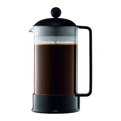 Bodum 34oz Brazil French Press Coffee Maker, High-Heat Borosilicate Glass, Black - Made in Portugal
