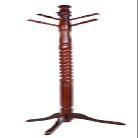 Traditional Twist Deign Cherry Finish Wood Coat Hat Rack Stand