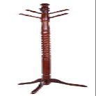 Traditional Twist Deign Cherry Finish Wood Coat Hat Rack Stand