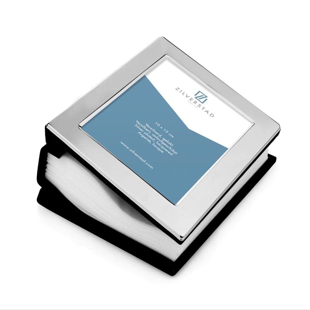 Zilverstad Smooth Album with Approximately 100 Photos, 6.5 x 13.6 x 17.2 cm, Silver