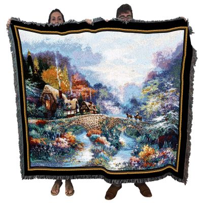 Pure Country Weavers Going Home Blanket by James Lee - Garden Floral Gift Tapestry Throw Woven from Cotton - Made in The USA (72x54)