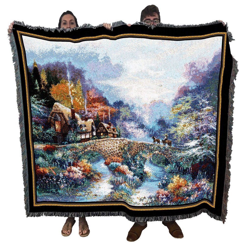 Pure Country Weavers Going Home Blanket by James Lee - Garden Floral Gift Tapestry Throw Woven from Cotton - Made in The USA (72x54)