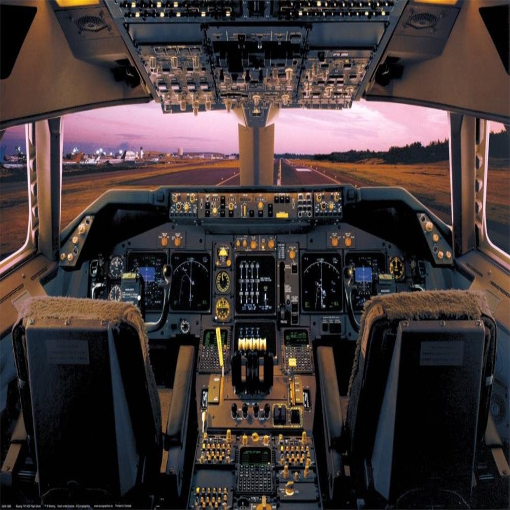 Boeing 747-400 Flight Deck Poster 36 x 24in