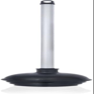NEIKO 60166A Toilet Plunger with Patented All-Angle Design, Heavy-Duty Toilet Bowl Plunger with Aluminum Handle, Bathroom Necessity, Black, 1-Pack
