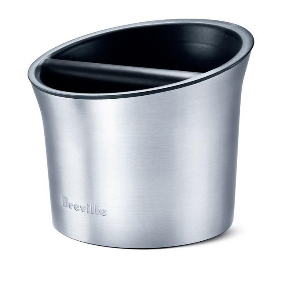 Breville BCB100BSS Knock Box, Espresso Machine Accessory, Large Puck Capacity, Brushed Stainless Steel