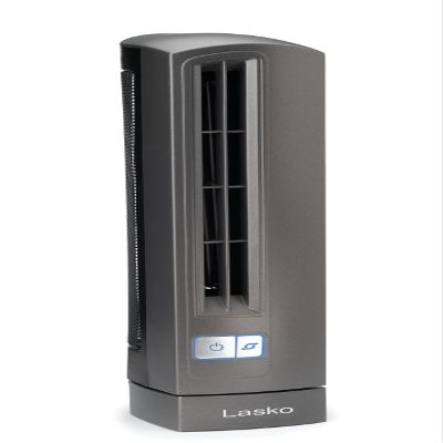 Lasko Air Stik Ulta-Slim Oscillating Desktop Fan, 2 Speeds, for Bedroom, Living Room, Office, 14", Gray, 4000