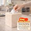 Creative Home Luxury Natural Champagne Marble Tissue Box Cover Heavy-Duty Square Facial Tissue Holder, Hand-Carved for Bathroom Bedroom Living Room, Elegant Durable, Beige, 5.4 x 5.4 x 5.6 H Inch view 4