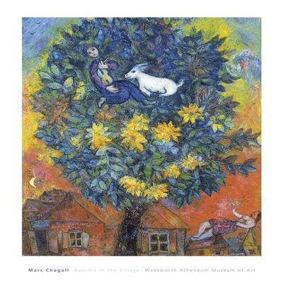 Autumn in the Village by Marc Chagall 27"x22" Art Print Poster
