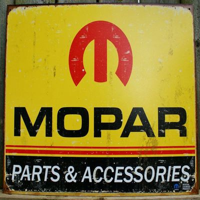 Desperate Enterprises Mopar Logo '64 - '71 Tin Sign, 16" W x 12.5" H