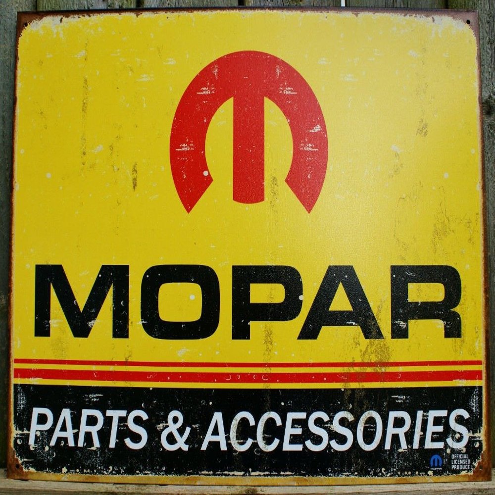 Desperate Enterprises Mopar Logo '64 - '71 Tin Sign, 16" W x 12.5" H