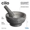 Cilio Granite Giant Mortar And Pestle - 5 x 6.75, 5" x 6.75" - Kitchen Mortar Pestle view 2