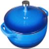 Lodge 3.6 Quart Enameled Cast Iron Oval Casserole With Lid  Dual Handles  Oven Safe up to 500 F or on Stovetop - Use to Marinate, Cook, Bake, Refrigerate and Serve  Caribbean Blue view 1