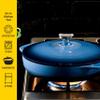Lodge 3.6 Quart Enameled Cast Iron Oval Casserole With Lid  Dual Handles  Oven Safe up to 500 F or on Stovetop - Use to Marinate, Cook, Bake, Refrigerate and Serve  Caribbean Blue view 3